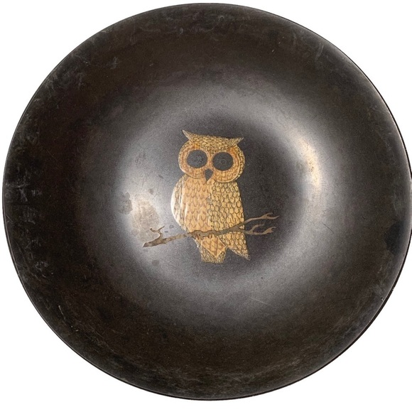 couroc of monterey tray and bowl mid century modern resin tray owl motif - Picture 2 of 14